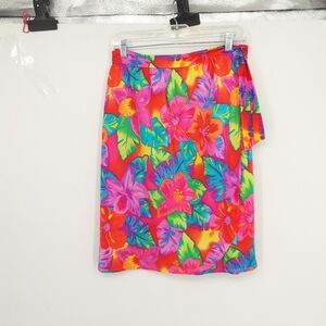 JANTZEN VINTAGE LARGE wrap skirt tropical floral